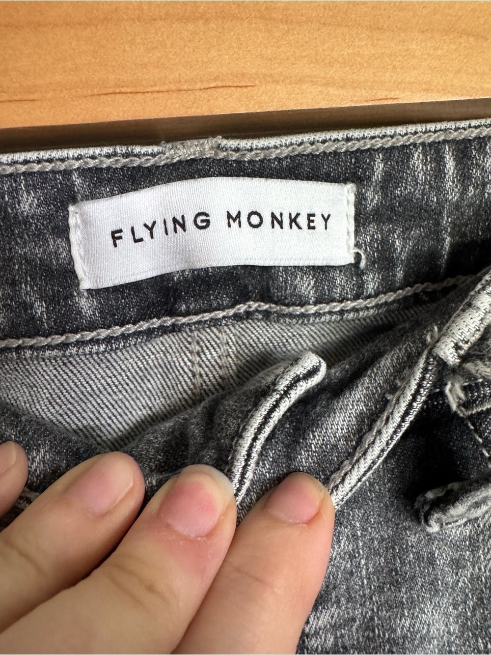 Flying Monkey High Rise Skinny Jeans Gray Acid Wash Women’s 29 Stretch Denim - Picture 4 of 10